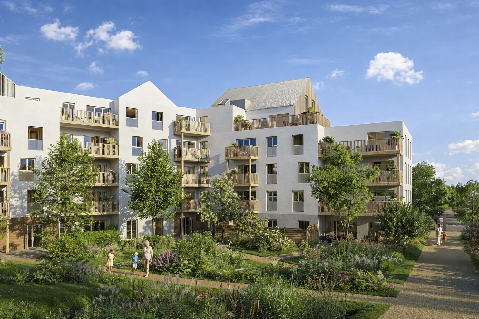 Complexe résidentiel et jardin paysager